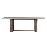 Durano White Terrazzo and Antique Wood Wash Finish Outdoor Dining Table